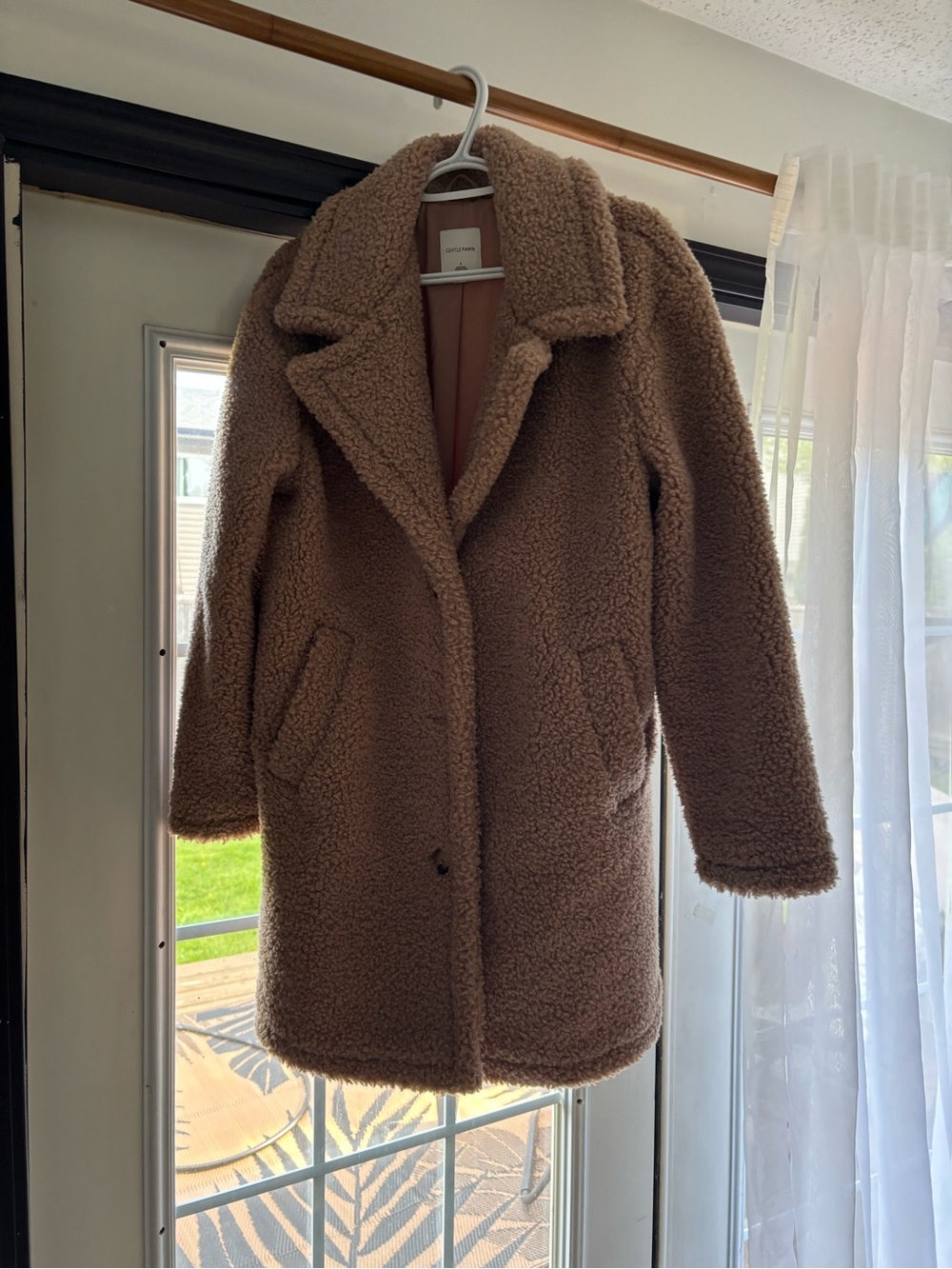 Gentle Fawn Teddy Faux Shearling Coat - Camel Brown